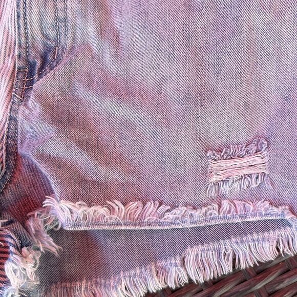 EUC-REWASH STRIPED JEAN SHORTS - Picture 4 of 7